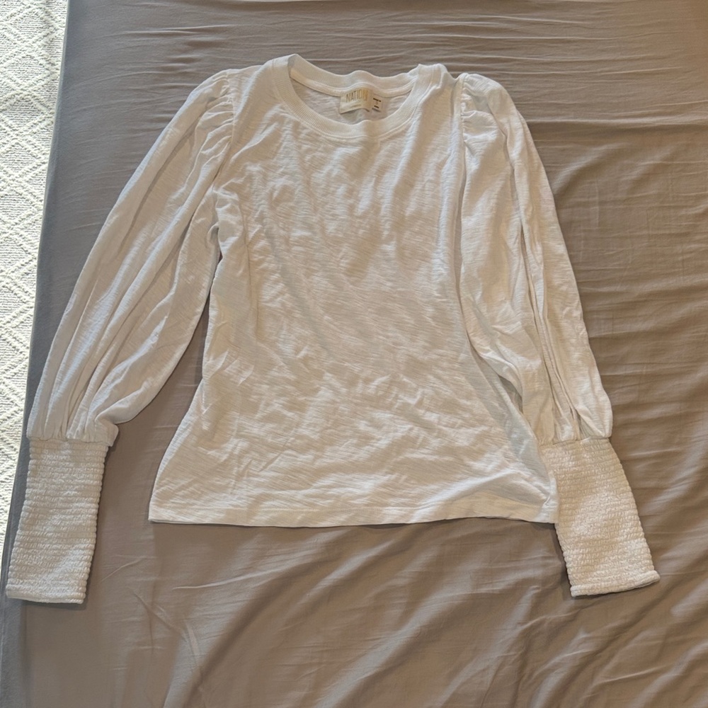 Nation LTD White Long Sleeve Top